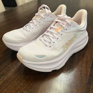 HOKA Women's Bondi 9 Max Cushion Running Shoes - Lilac Cream/Tangerine Glow